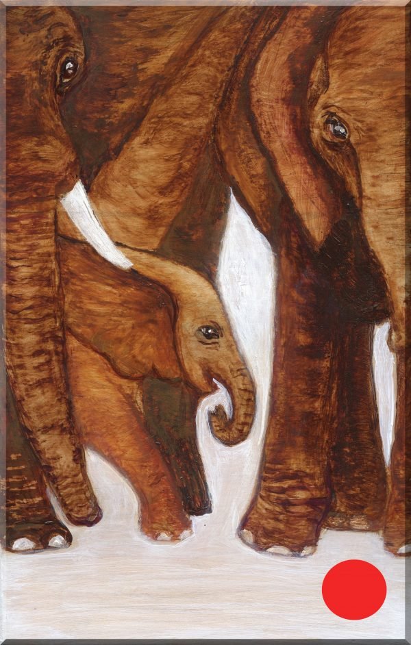 Elephant_Family_Minnie_Lippiatt_Acrylic_on_Wood sold